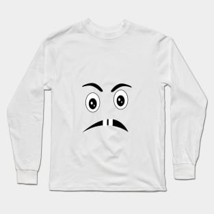 Black and white angry face Long Sleeve T-Shirt